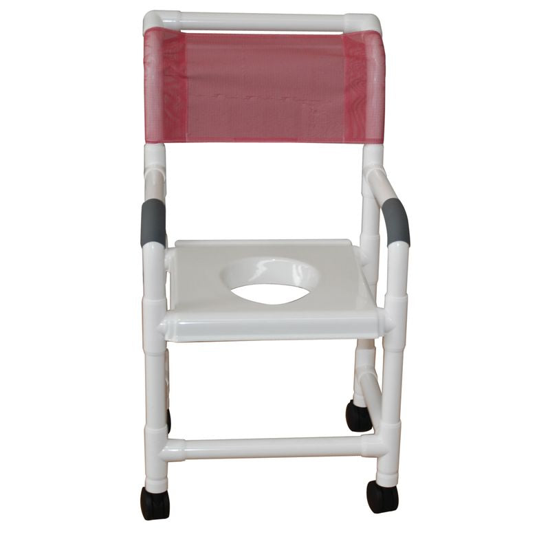 MJM International 118-3TW-VS Shower Chair 18" Internal Width, 3" Twin Casters With Full Support Snap On Seat, 300 Lbs Weight Capacity