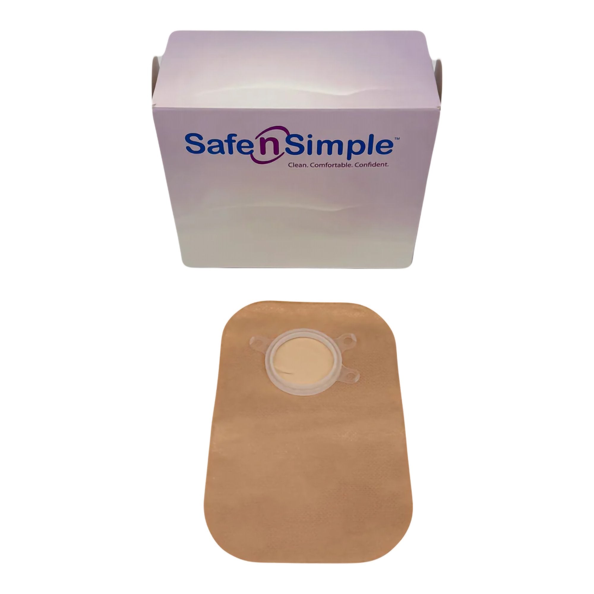 Safe N Simple 8" Closed 2-Piece Pouch Beige, Flange with Belt Tabs (240 Count)