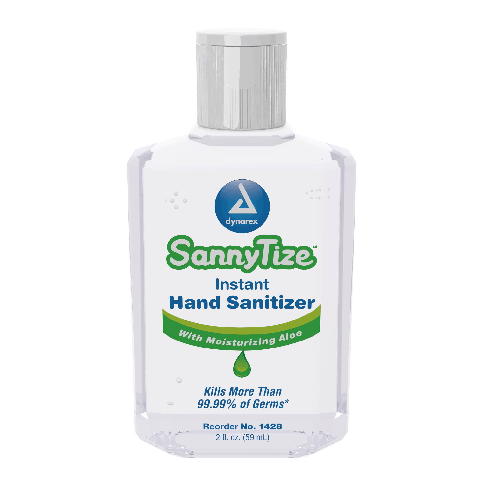 Dynarex Instant Hand Sanitizer, 2 oz. Square Bottle, 24bot/bx, 6bxs/case (144 Count)