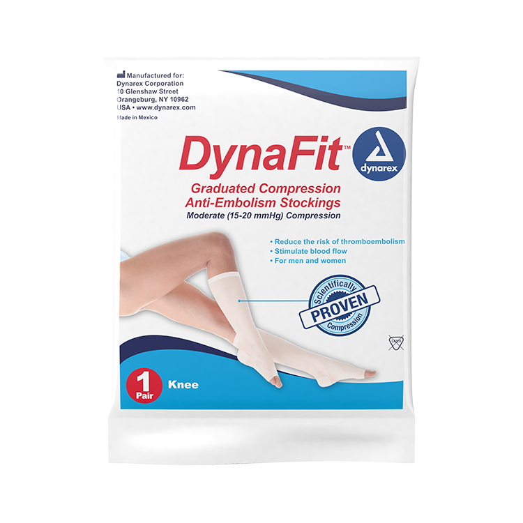 Dynarex DynaFit Compression Stockings - 12pairs/bx, 5bxs/case (60 Pairs)
