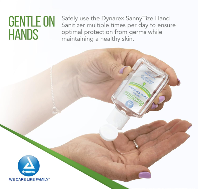 Dynarex Instant Hand Sanitizer, 4 oz. Round Bottle, 24bot/bx, 4bxs/case (96 Count)