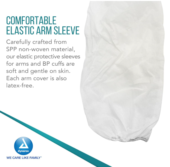 Dynarex BP Cuff Barrier Sleeve, Non-Woven 100ea/bx, 5bxs/case (500 Count)