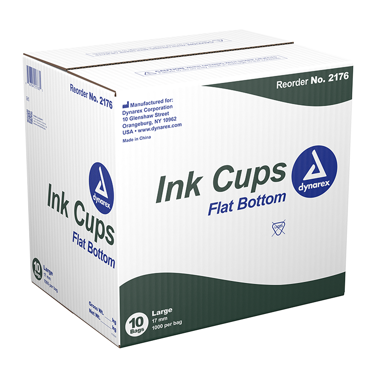 Dynarex Ink Cups - Flat bottom, 17 mm, Large 1000ea/bag, 10bags/case (10000 Count)