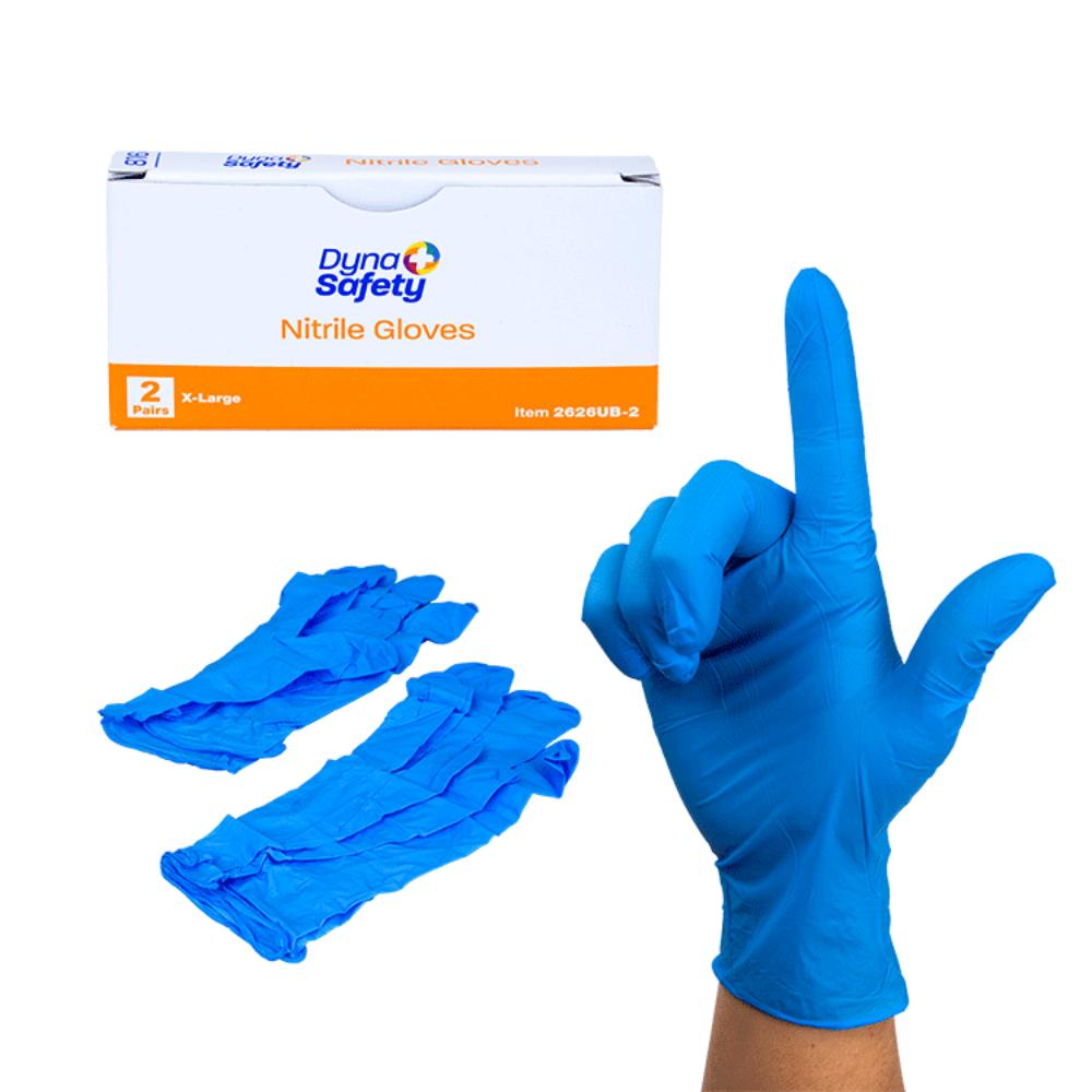 Dynarex Gloves Nitrile 2 Mil Thick, X-Large Blue, 2prs/bx, 100bxs/cs (200 Pairs)