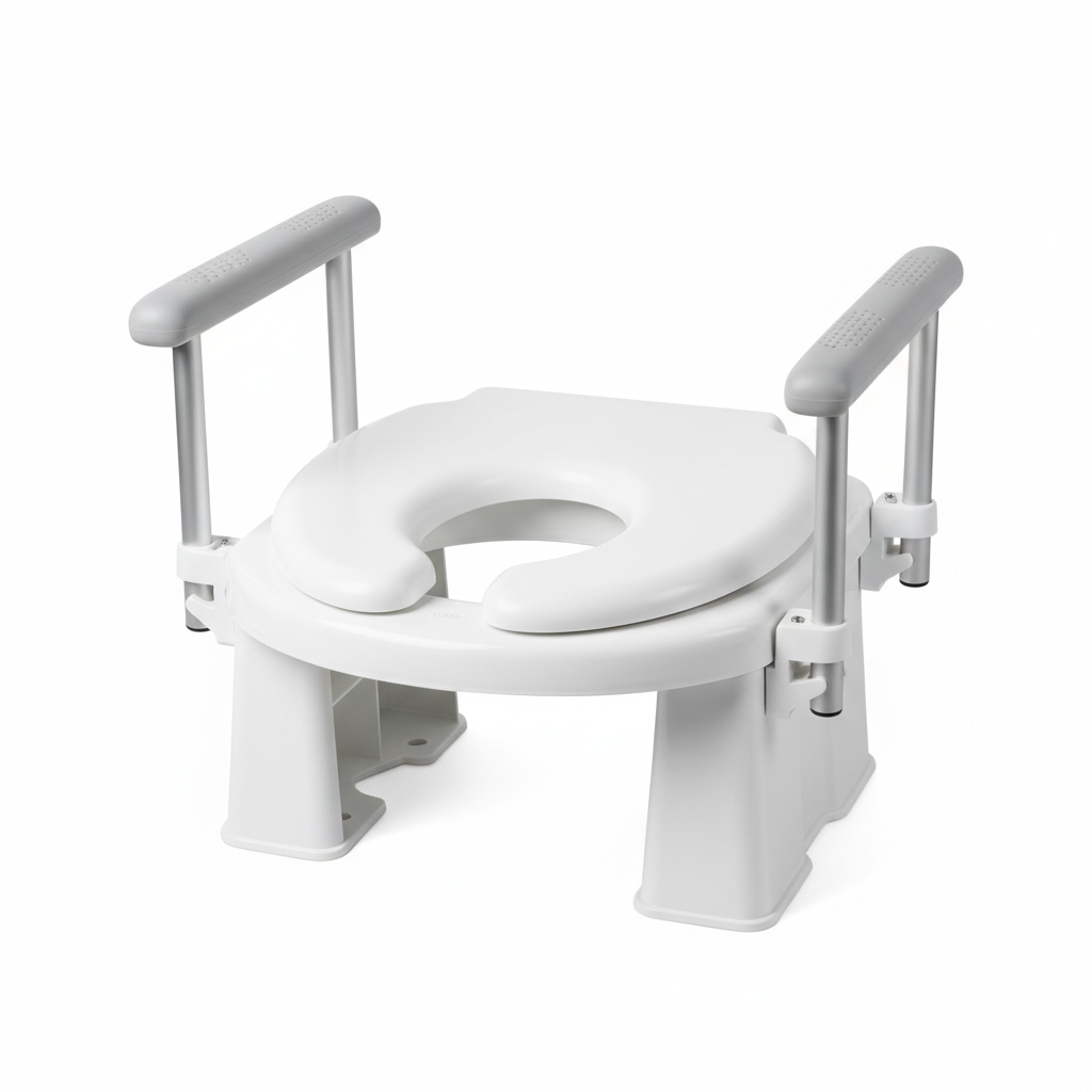 3-in-1 Raised Toilet Seat, 2" - close-up detail shot