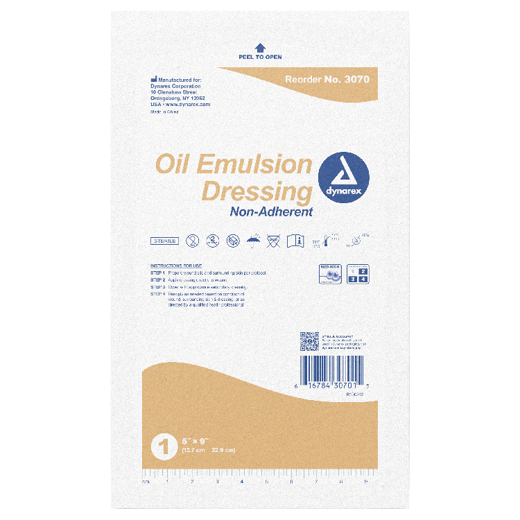 Dynarex Oil Emulsion Dressing, 5" x 9", 12ea/bx 6bxs/cs (72 Count)