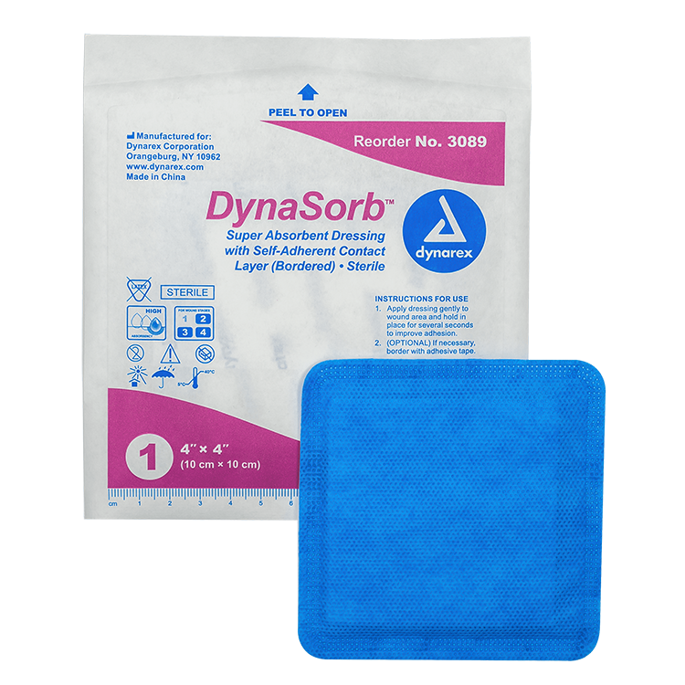 Dynarex DynaSorb - Super Absorbent Dressing, Self-Adhering, 10ea/bx, 12bxs/cs (120 Count)