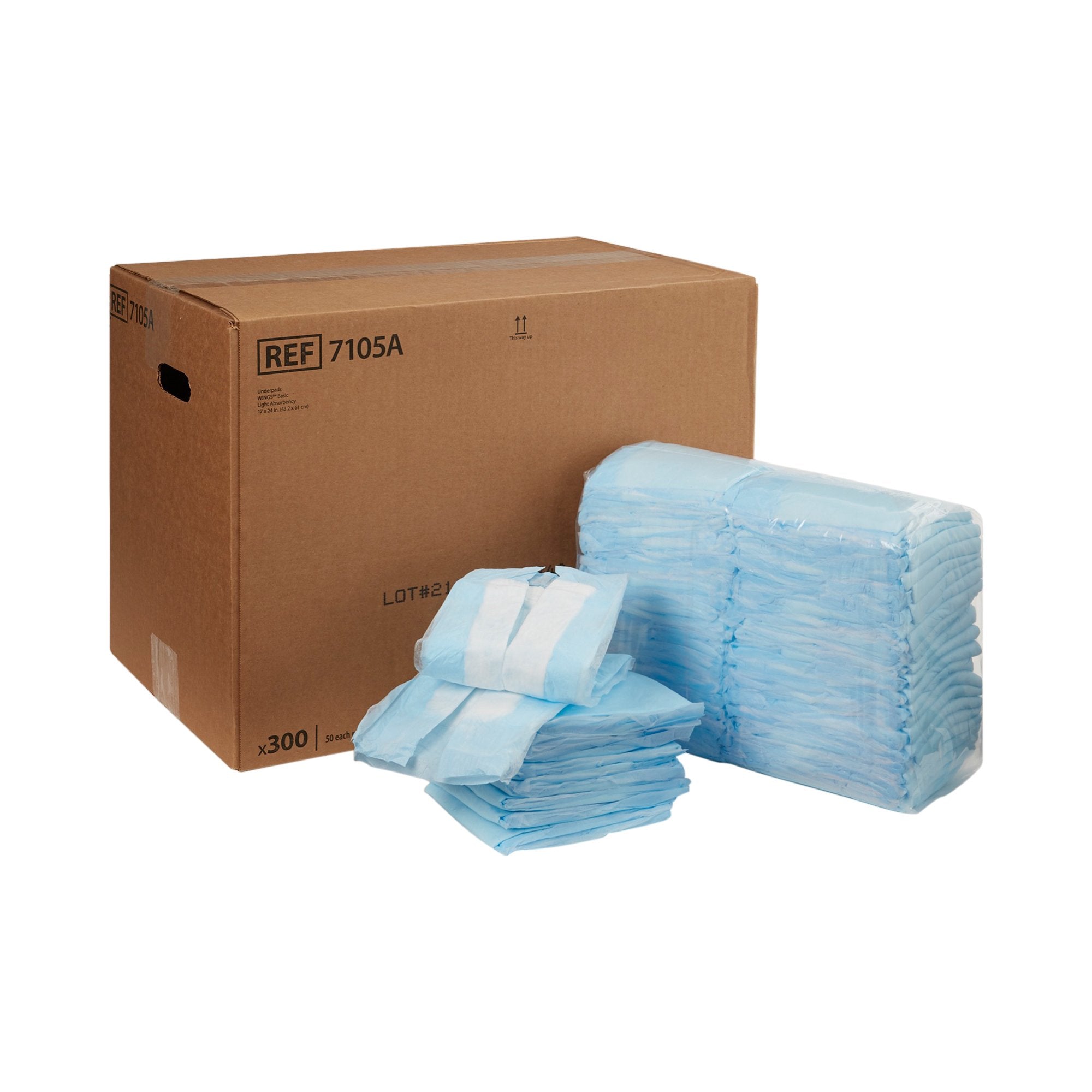 Disposable Underpad Simplicity™ Basic 17 X 24 Inch Fluff Light Absorbency (300 Count)