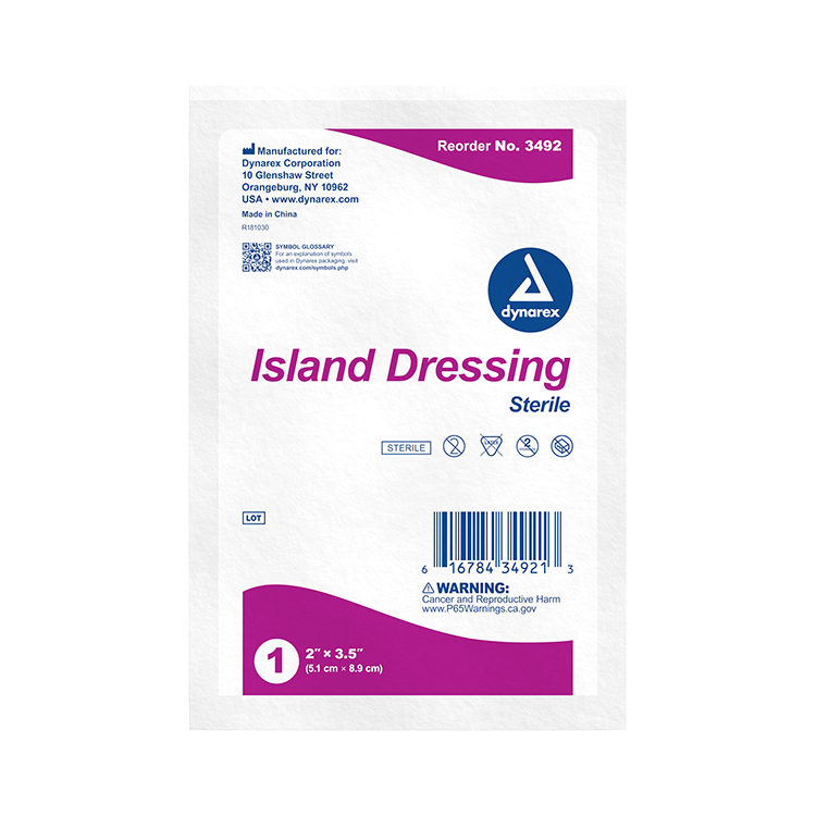 Dynarex Island Dressing Sterile, 2" x 3.5" - 50ea/bx 6bxs/cs (300 Count)