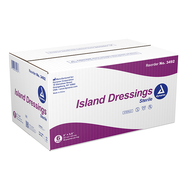 Dynarex Island Dressing Sterile, 2" x 3.5" - 50ea/bx 6bxs/cs (300 Count)