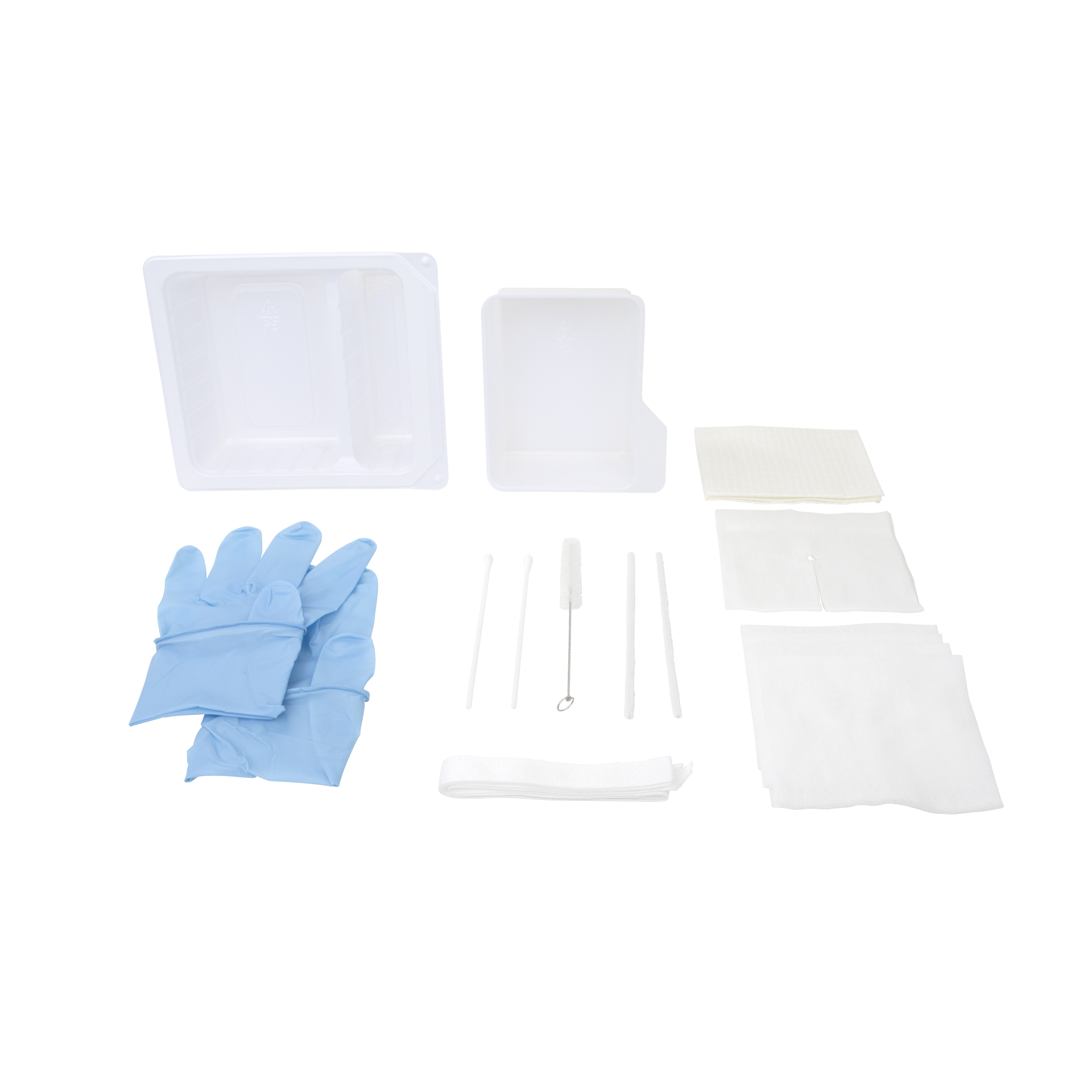 Dynarex Tracheostomy Care Kit - Two Compartment Tray with Nitrile Gloves (20 Count)