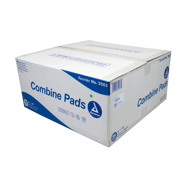 Dynarex Combine Pads 1/pouch - Sterile, 8" x 10" 24ea/bx, 15bxs/cs (360 Count)