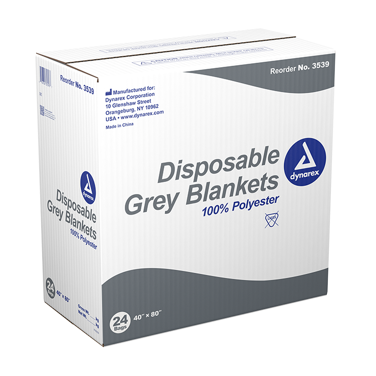 Dynarex Disposable Grey Blanket - 24ea/cs (24 Count)