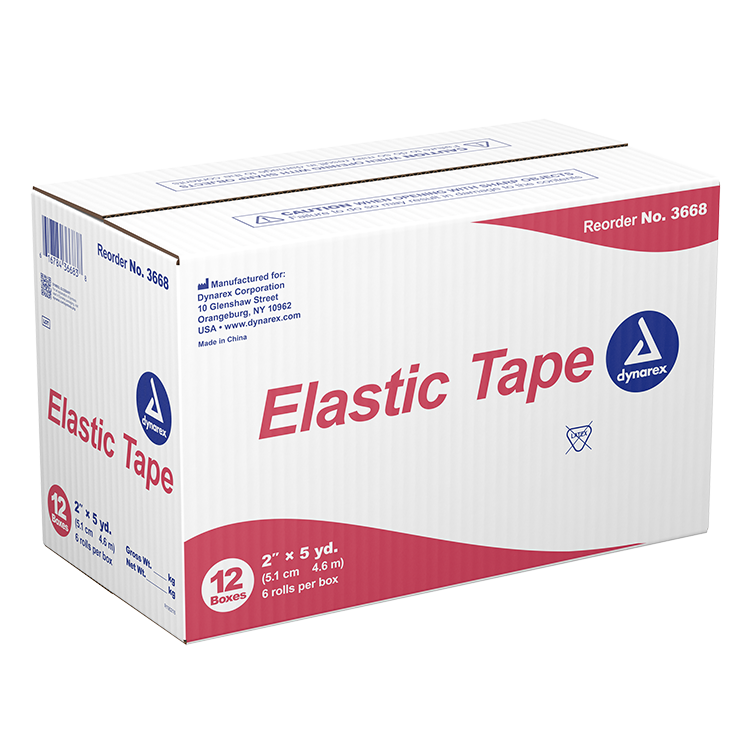 Dynarex Elastic Tape, 2" x 5 yd - 6ea/bx, 12bxs/cs (72 Count)