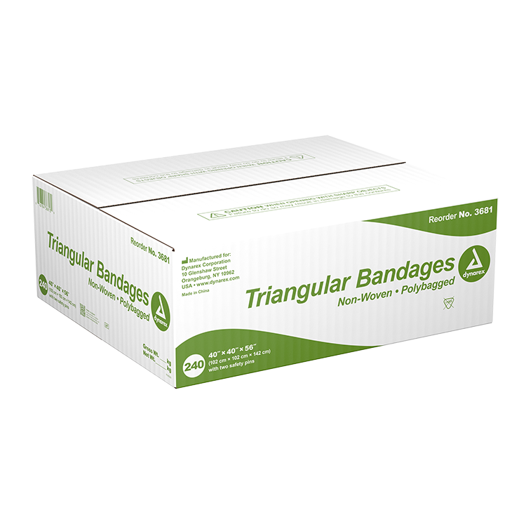 Dynarex Triangular Bandage - Non-Woven, 40" x 40" x 56" - (240 Count)