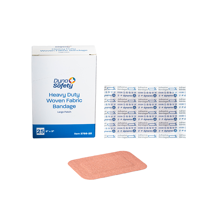 Dynarex Heavy Duty Woven Fabric Bandage - Large Patch, 2" x 3" - 25ea/bx, 36bxs/cs (900 Count)