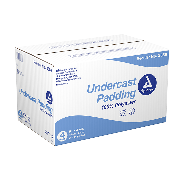 Dynarex Undercast Padding, 2" x 4 yd, 100% Polyester - 20ea/bx, 4bxs/cs (80 Count)