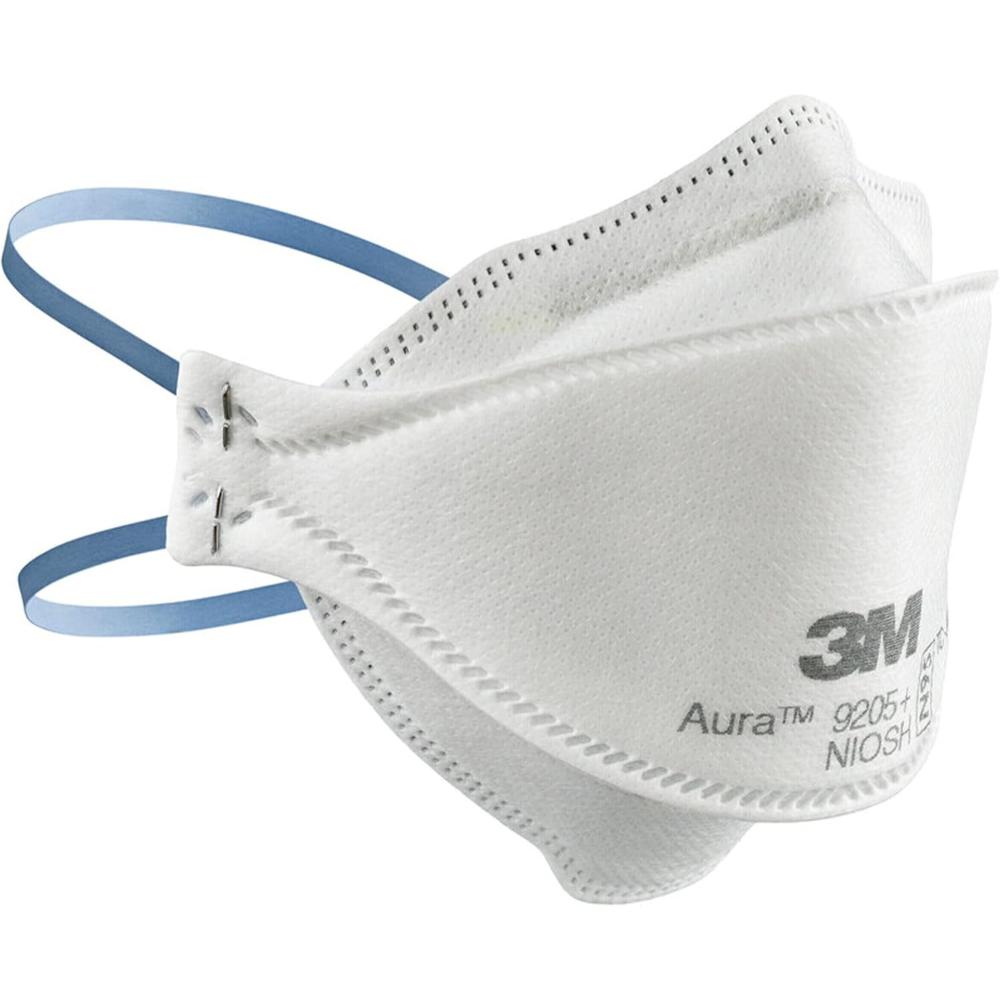 3M 440pcs Aura 9205+ Particulate Respirator N95 Face Mask, Regular Size, Individually wrapped & Flat Fold