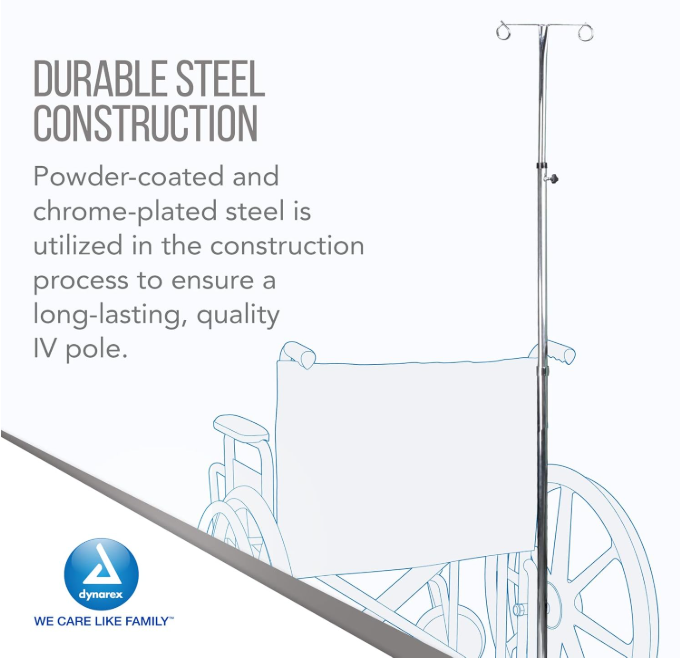 Dynarex Universal Telescoping IV Pole, 10pcs/case (10 Count)