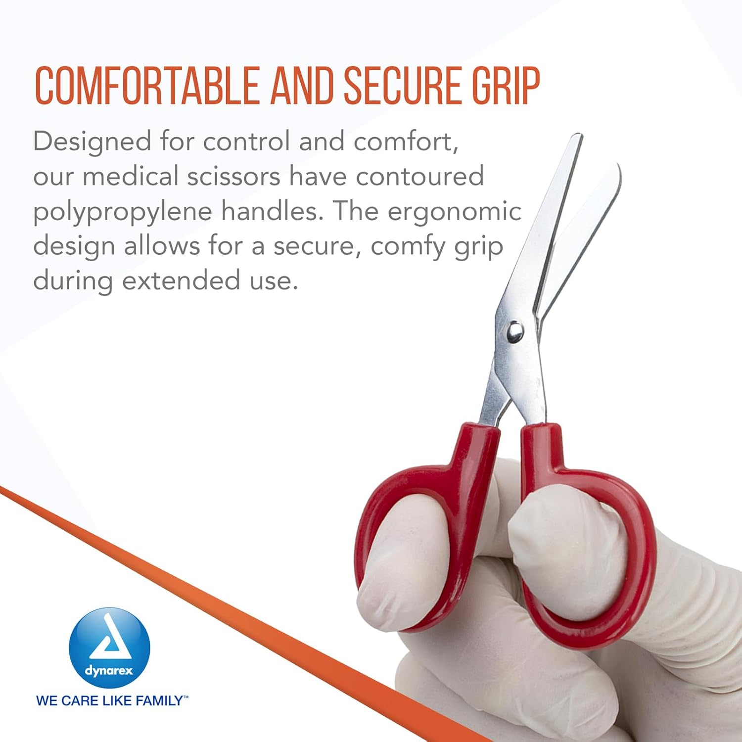 Dynarex Mini Scissors, 4" Red - 100ea/bx, 5bxs/cs (500 Count)