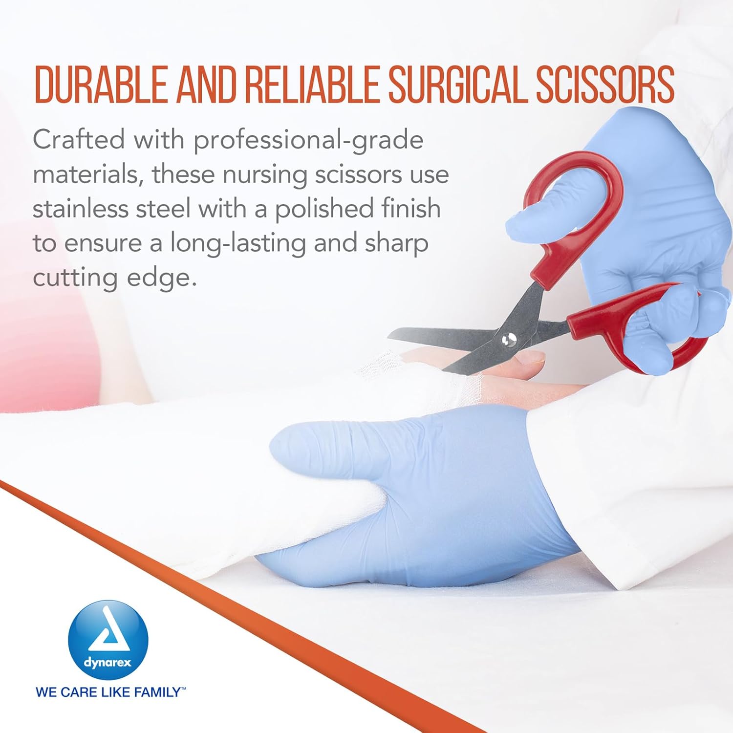 Dynarex Mini Scissors, 4" Red - 100ea/bx, 5bxs/cs (500 Count)