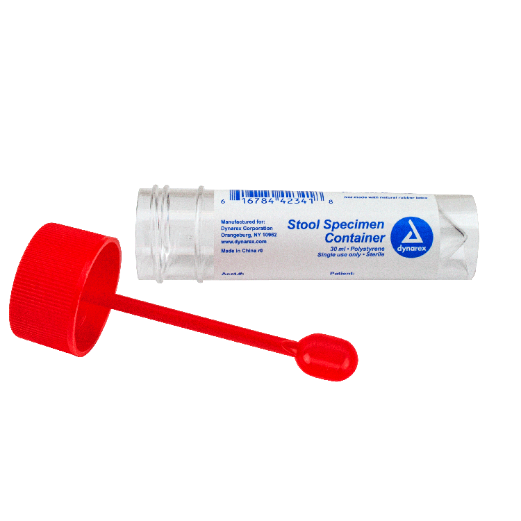 Dynarex Stool Specimen Container - Sterile, Individually Wrapped (100 Count)