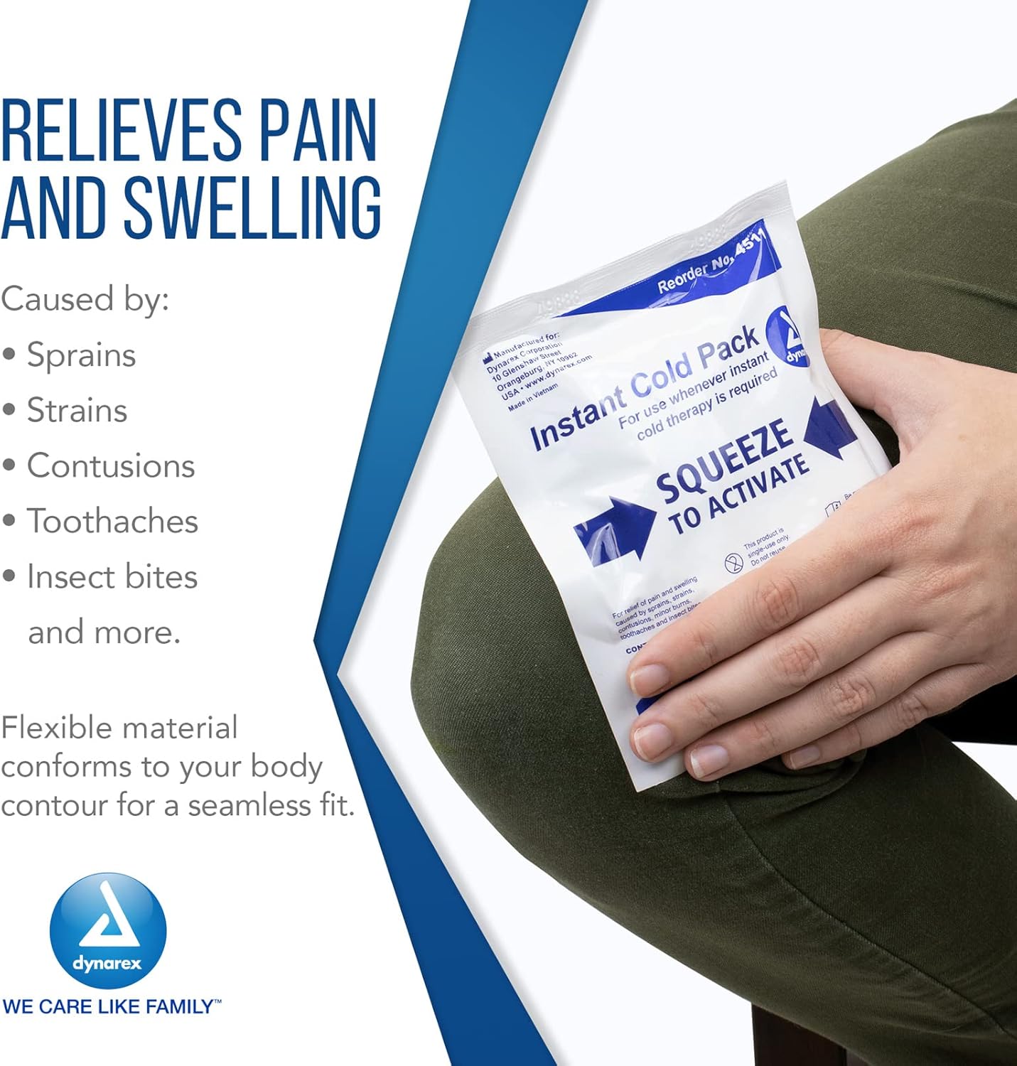 Dynarex Instant Cold Pack, 4" x 5" (72 Count)