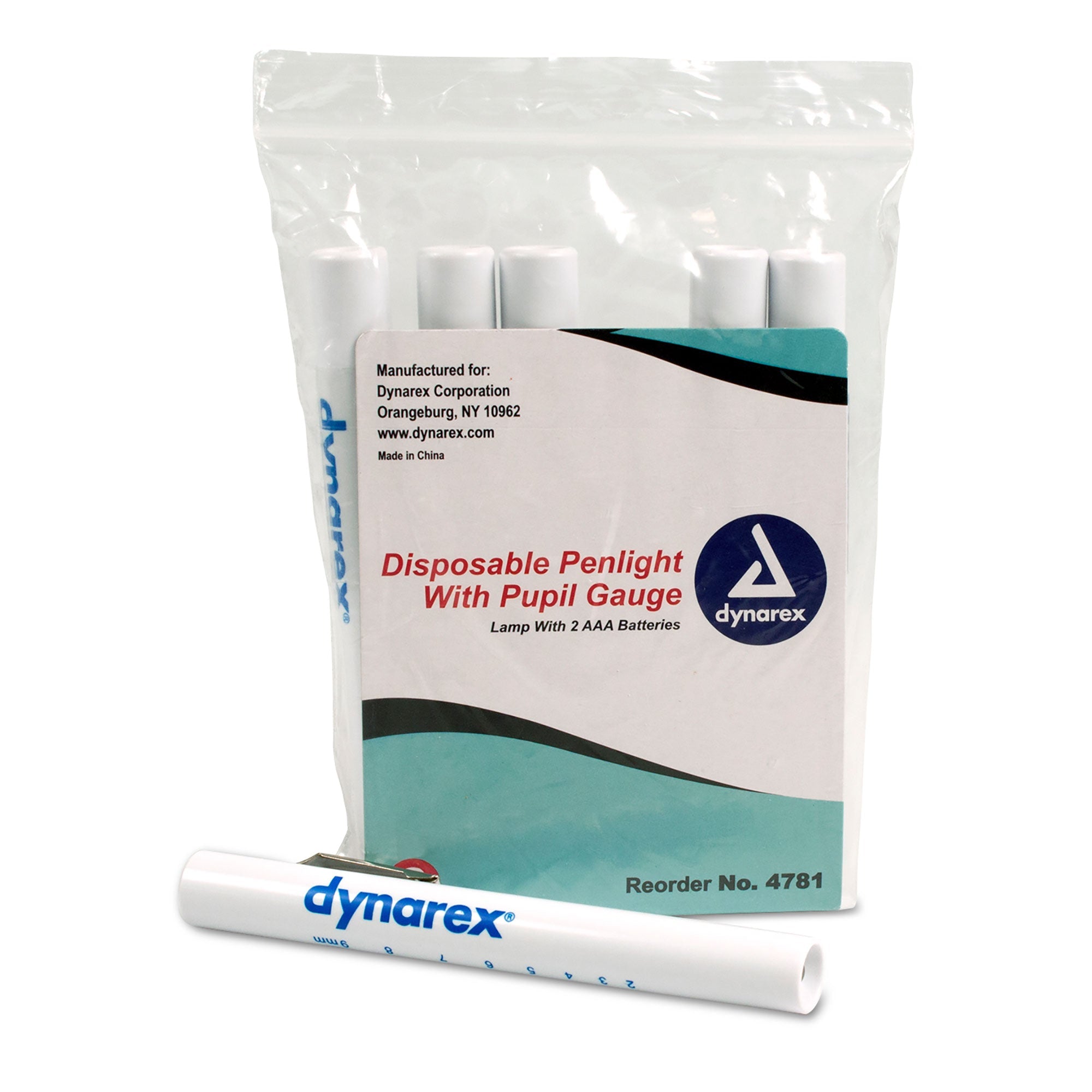 Dynarex Disposable Penlight with Pupil Gauge (120 Count)