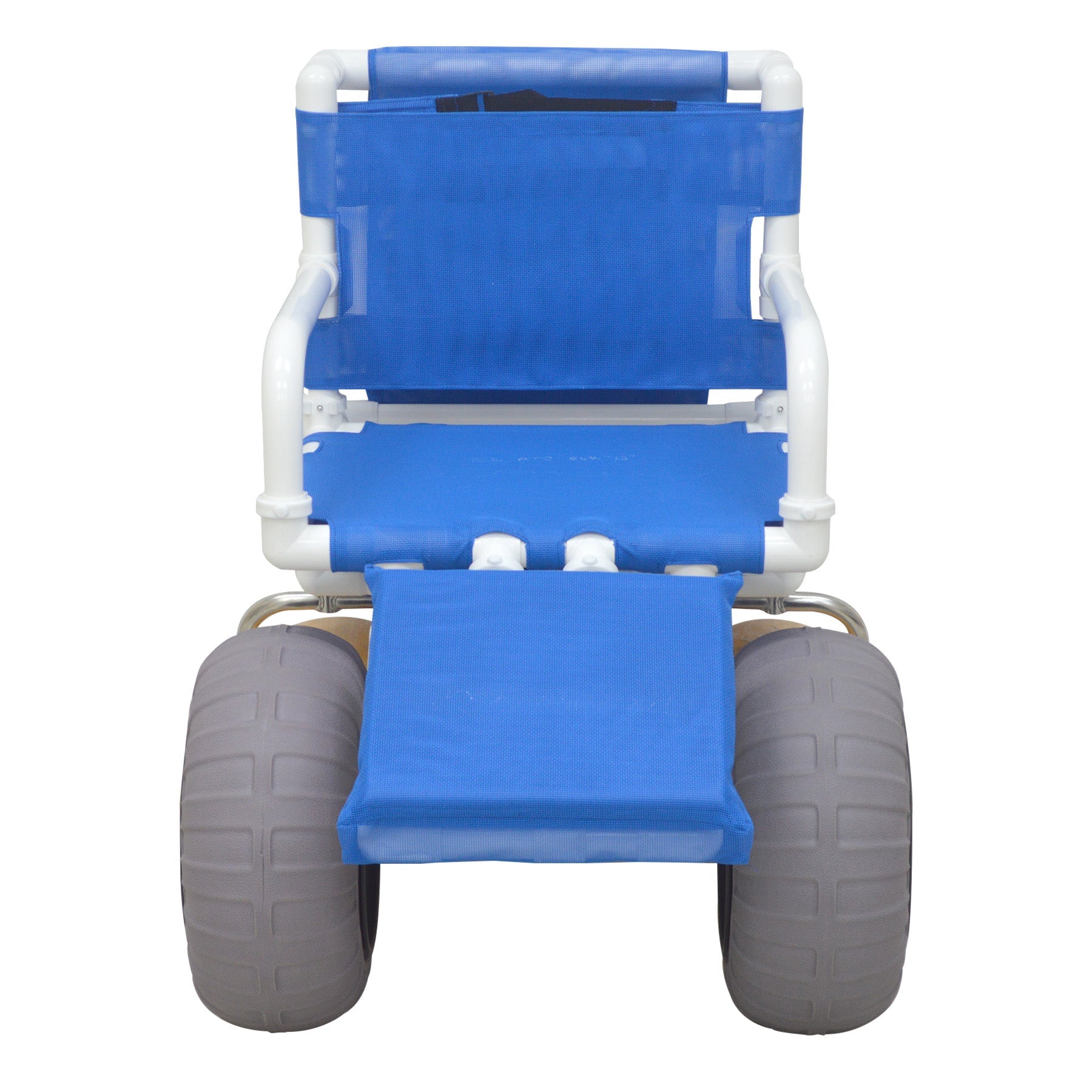 MJM International 722-ATC-ELR-YW-GRYW All Terrain Beach Wheelchair Heavy Duty Wheels Non-Corrosive Plastic Bearings, 2 Swivel And 2 Rigid Wheels, Padded Cushion Seat, User-Friendly Elevating Leg Rest