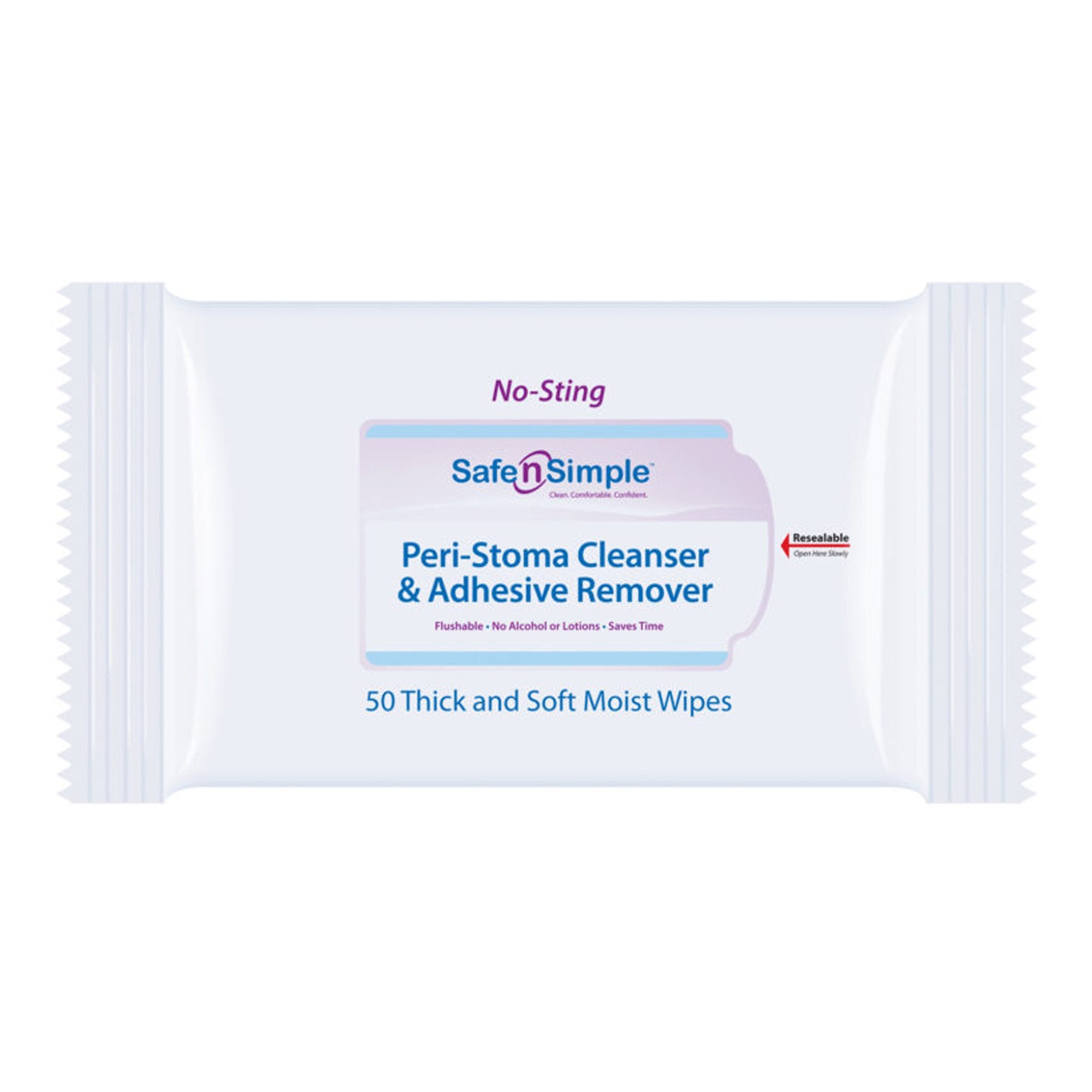 Safe N Simple Peri-Stoma Cleanser and Adhesive Remover Wipes (12 Count)