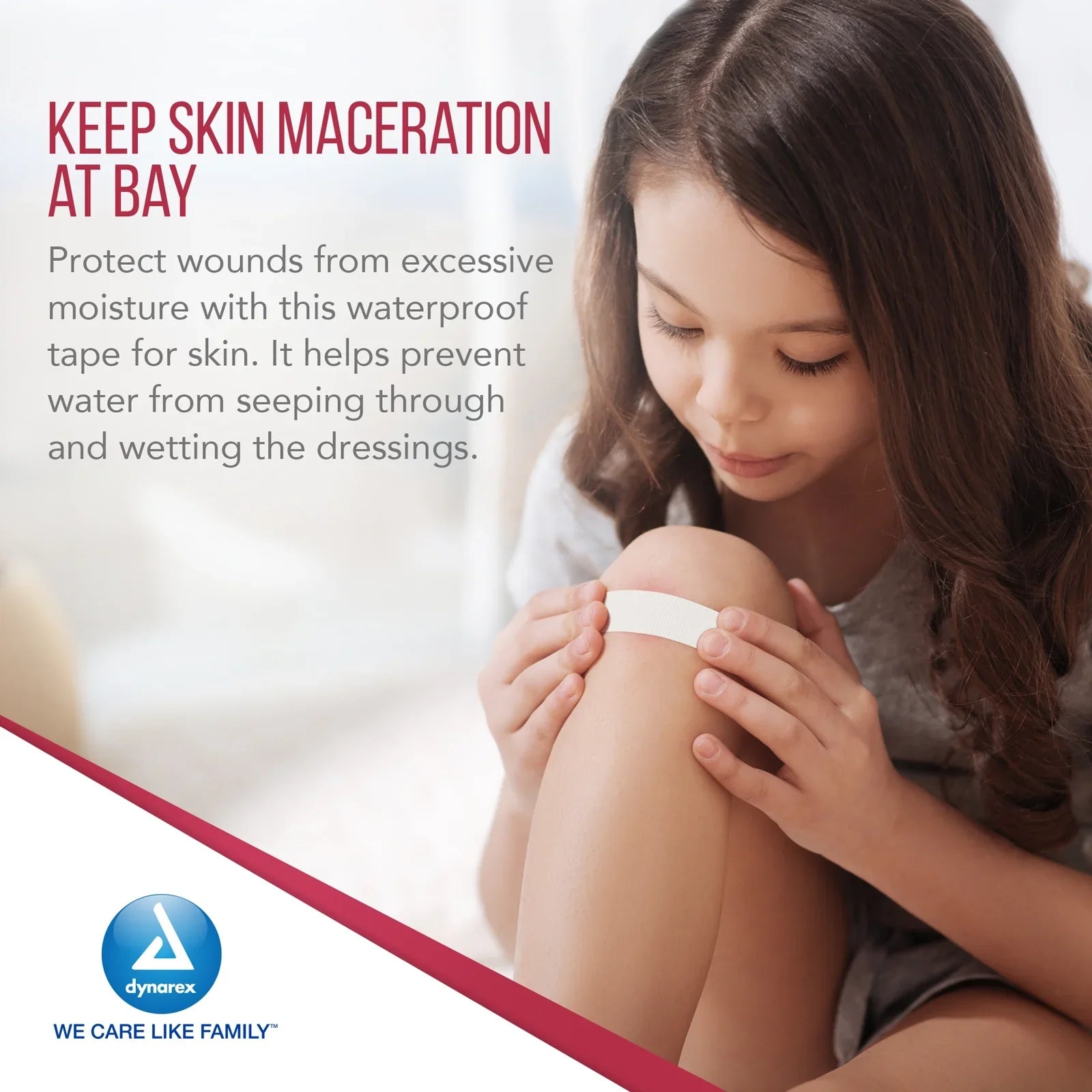 Dynarex Waterproof Adhesive Tape, 1" x 10yds Bulk - 168ea/cs (168 Count)