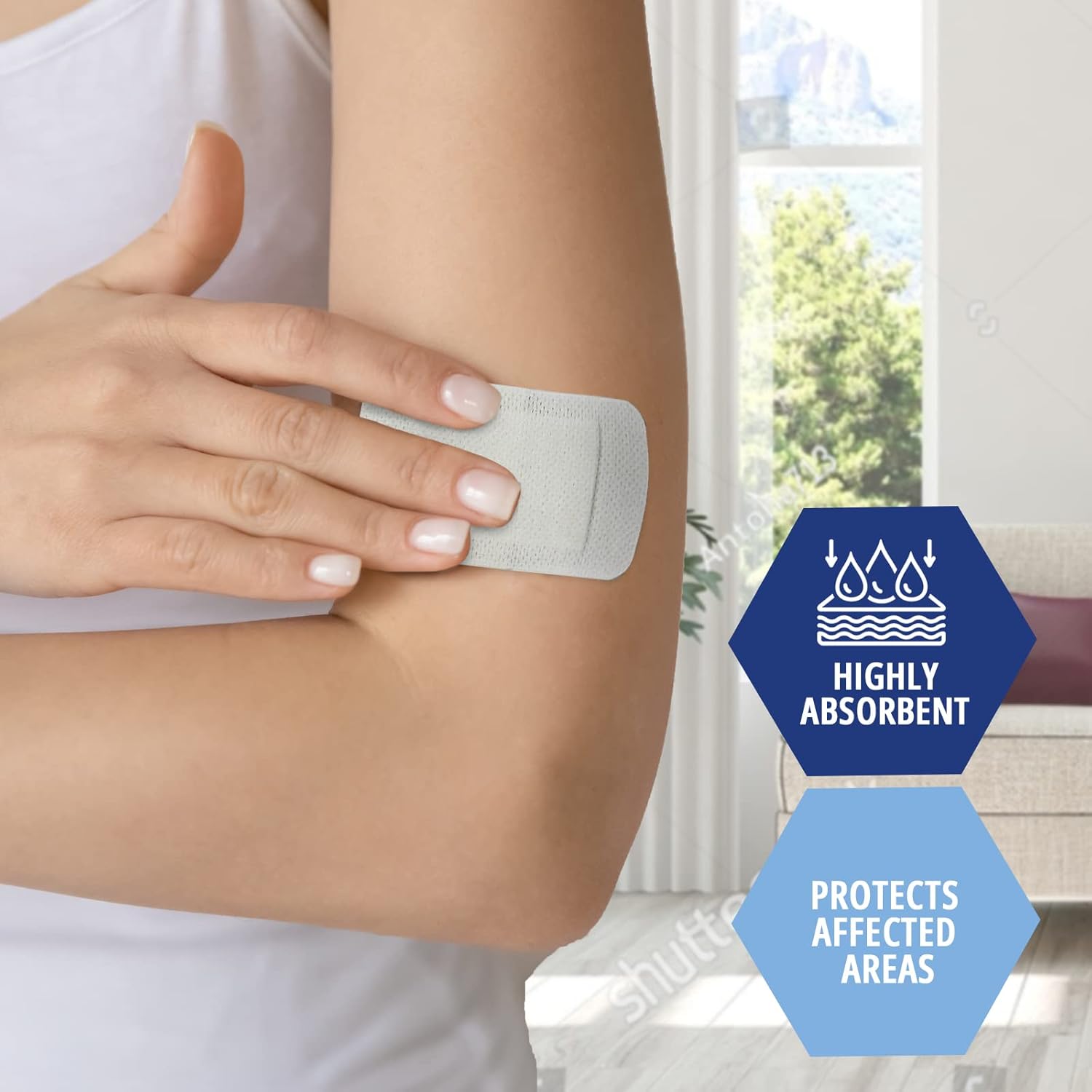 Medpride Bordered Gauze Island Dressing for Wounds First Aid Kit Supplies, 4”x4” 25/Box, Case of 6 (150 Count)