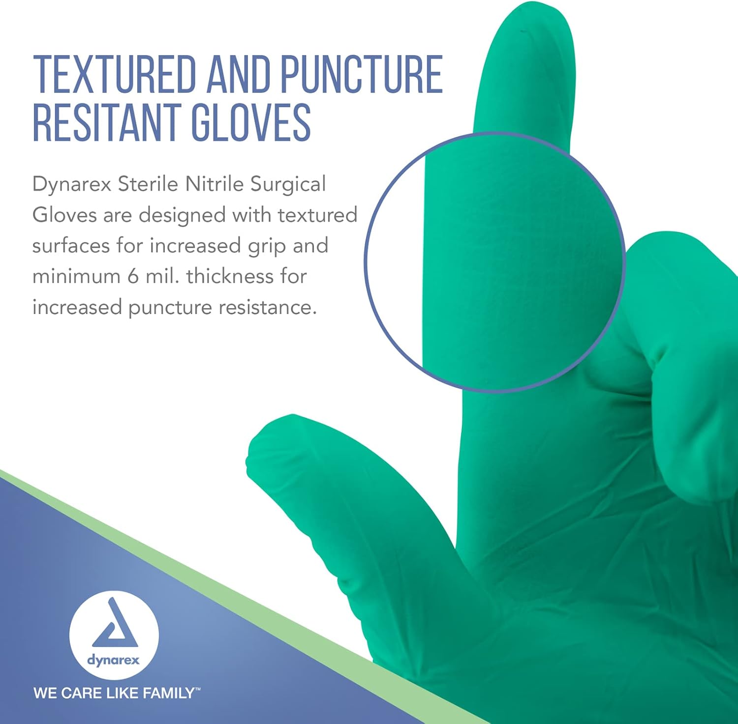 Dynarex Sterile Nitrile Surgical Gloves, Powder-Free - 50pairs/bx, 4bxs/cs (200 Count)