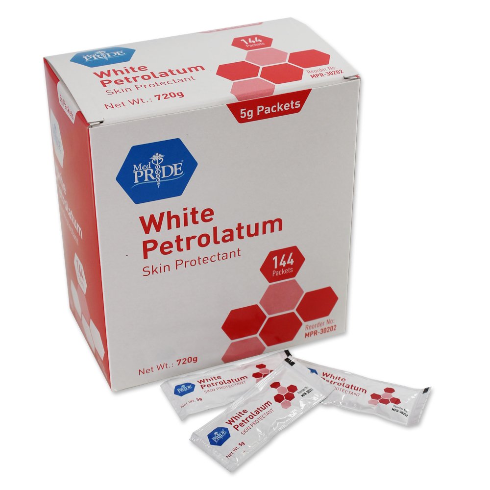 MedPride White Petrolatum - 5g Packets - 144 packets/box, Case of 6 (864 count)
