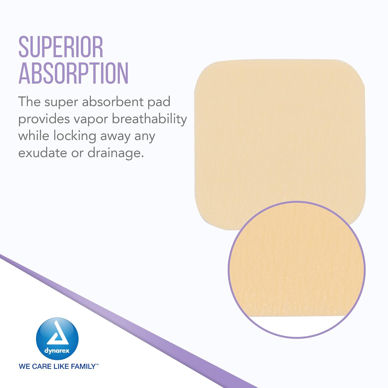 Dynarex SiliGentle - Non-Adhesive Silicone Foam Dressing, 10ea/bx, 12bxs/cs (120 Count)