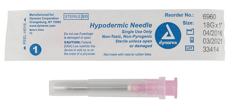 Dynarex Hypodermic Needle - Non-Toxic (1000 Count)