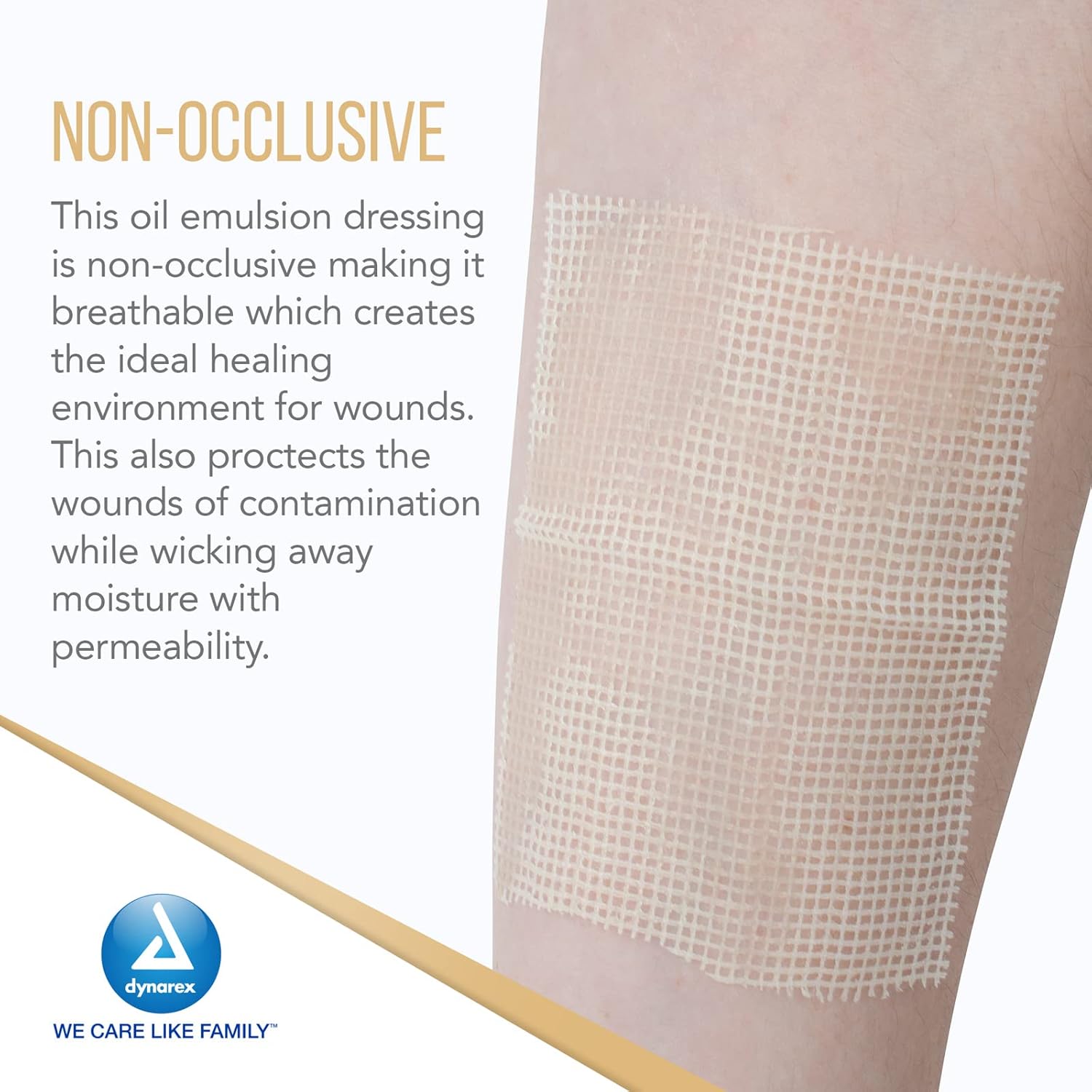 Dynarex Oil Emulsion Dressing, 3" x 8", 24ea/bx 6bxs/cs (144 Count)