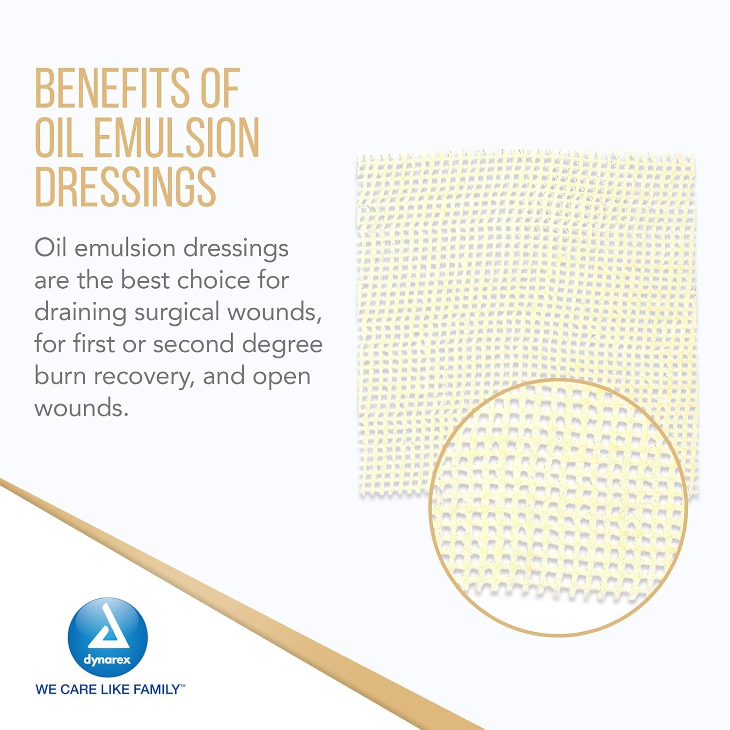 Dynarex Oil Emulsion Dressing, 5" x 9", 12ea/bx 6bxs/cs (72 Count)