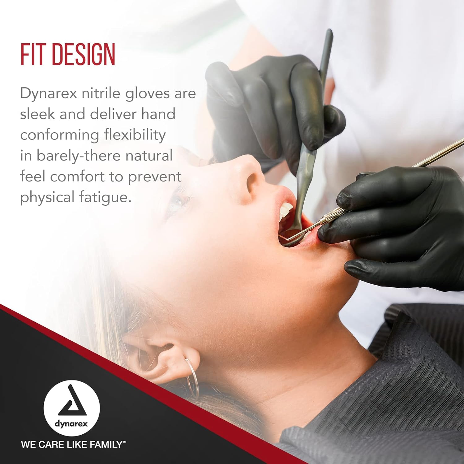 Dynarex Safe-Touch Black Nitrile Exam Gloves 4 Mil Thick, Powder-Free, 100/bx, 10bxs/cs (1000 Count)