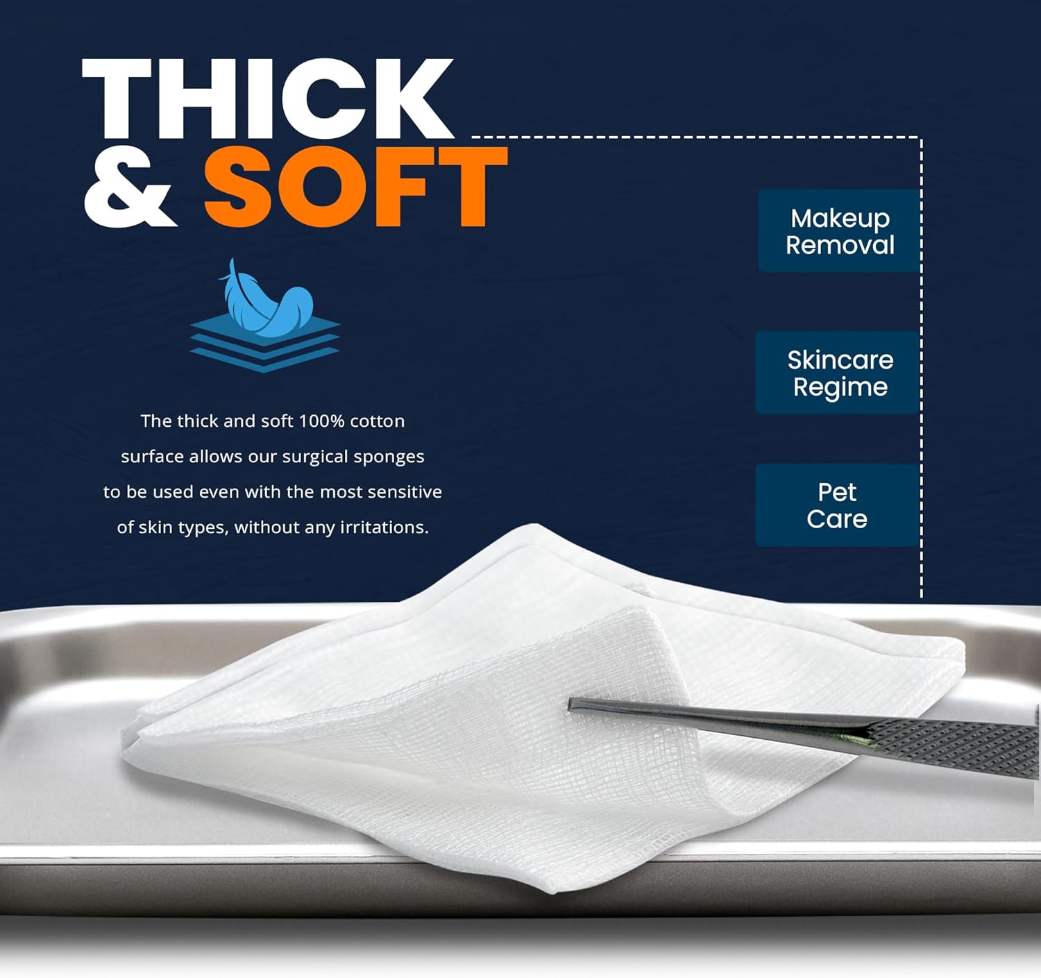 Medpride All Gauze Surgical Sponge Non-Sterile - 4”x 4”, 16-ply Extra Absorbent Sponges, 200/Box, Case of 10 (2,000 Count)