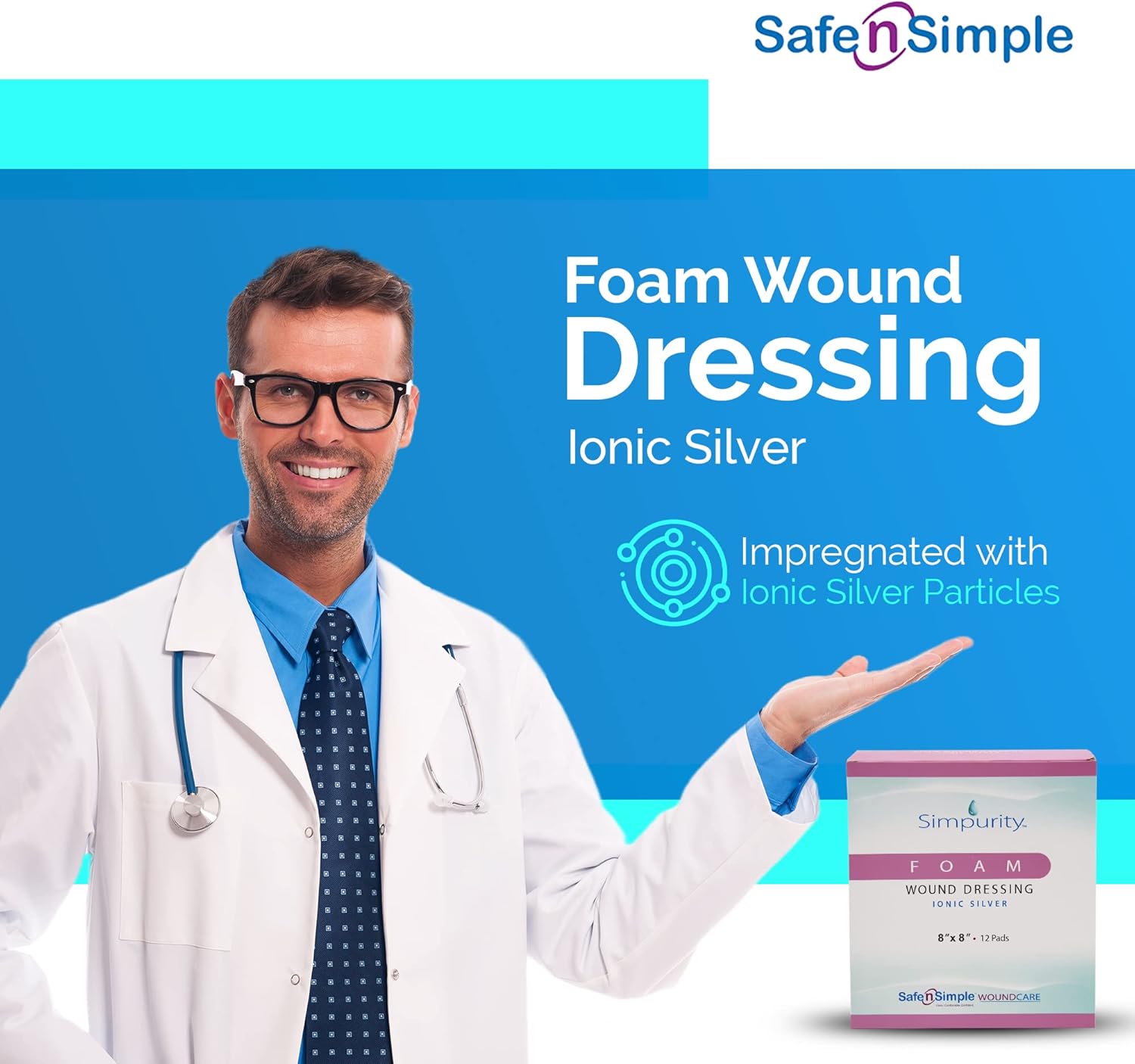 Safe N Simple Simpurity Foam Wound Dressing Ionic Silver (192 Count)