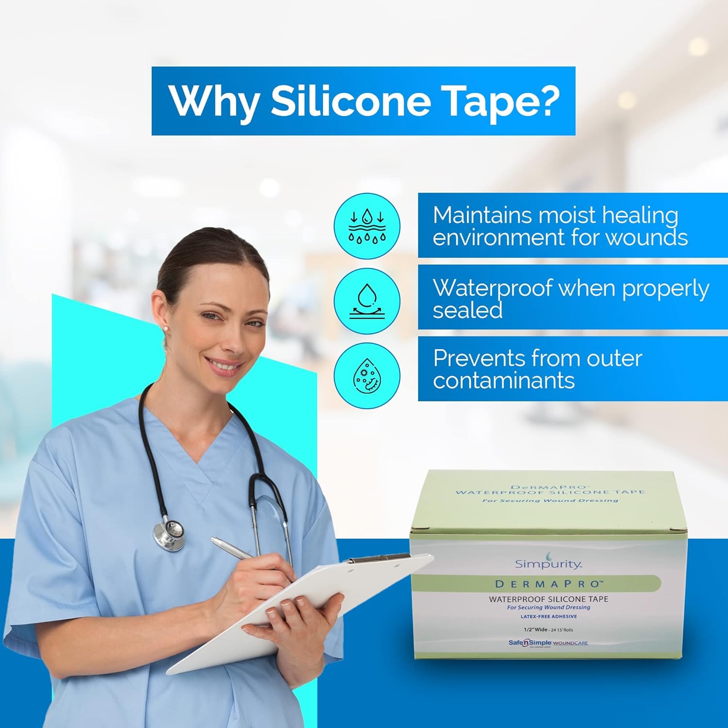 Safe N Simple Simpurity DermaPro Silicone Waterproof Tape