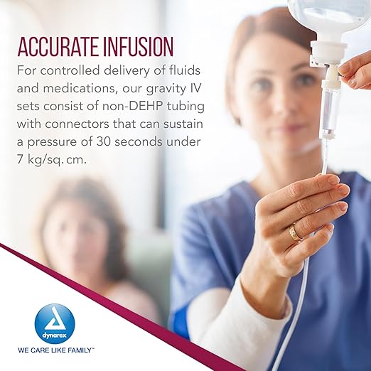 Dynarex IV administration set - 10 drops 98" (40 Count)