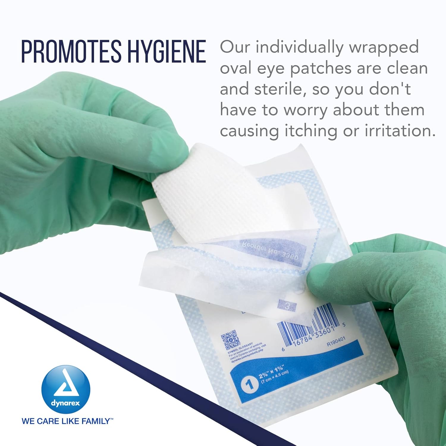 Dynarex Oval Eye Pads - Sterile, 2 5/8" x 1 5/8" 50ea/bx, 12bxs/cs (600 Count)