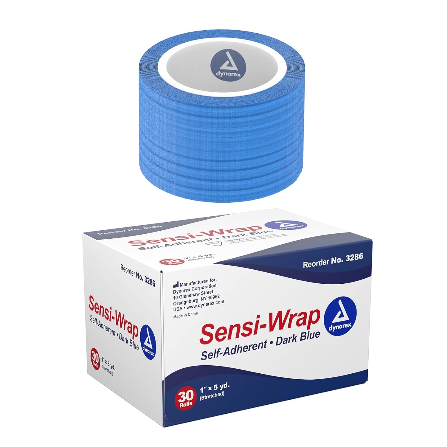 Dynarex Sensi Wrap, Self-Adherent, Dark Blue