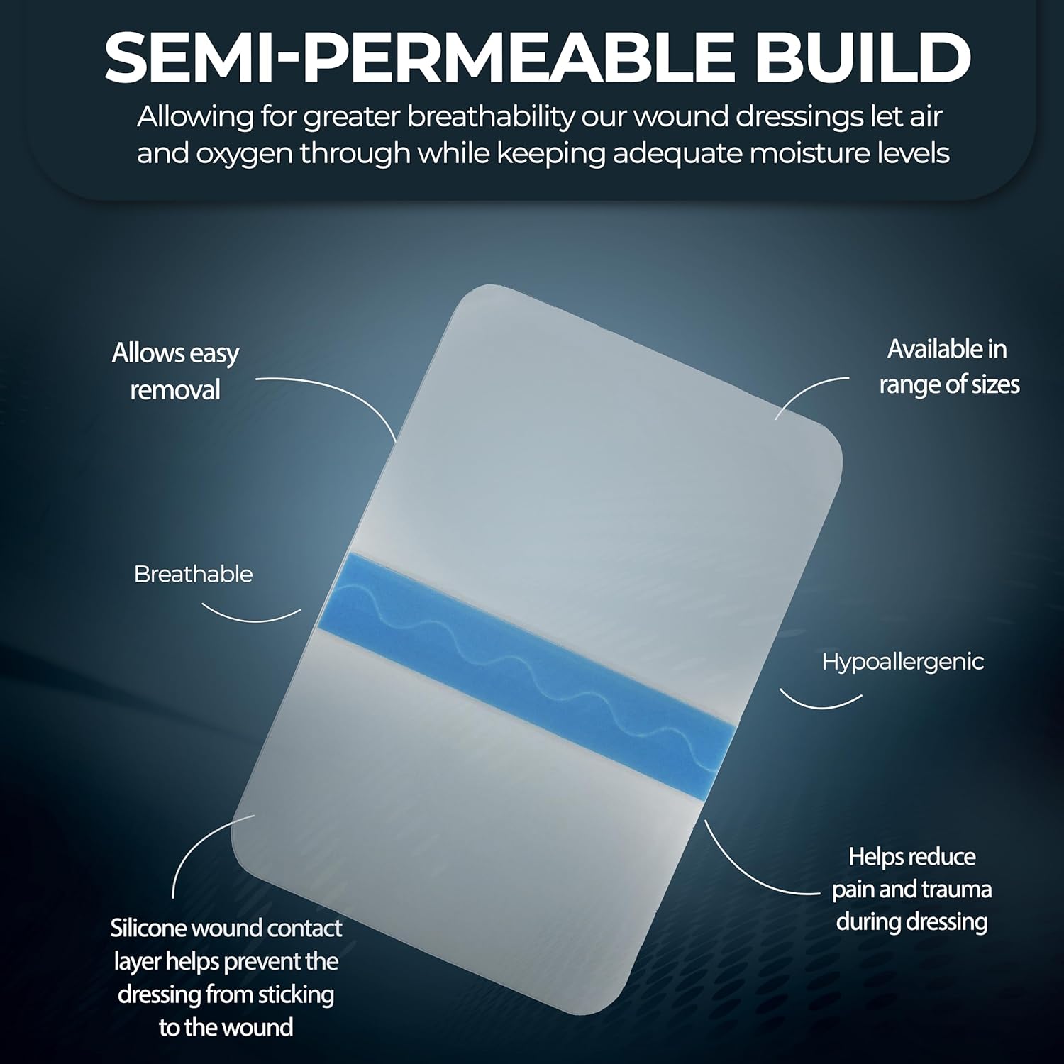 MedPride Transparent Film, 4’’x5’’ Wound Dressing, 50/Pack, Case of 4 (200 Count)