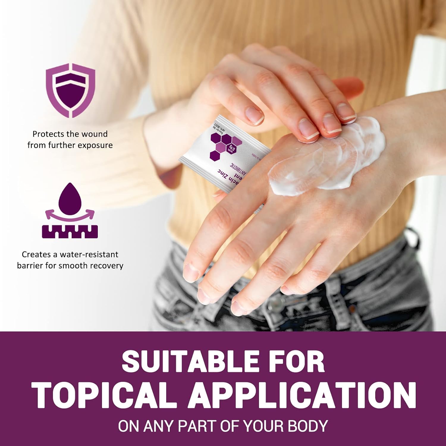 MedPride 0.9g Bacitracin Antibiotic Ointment with Zinc, First Aid Antibiotic Cream - 12/144/cs. (1728 Packets)