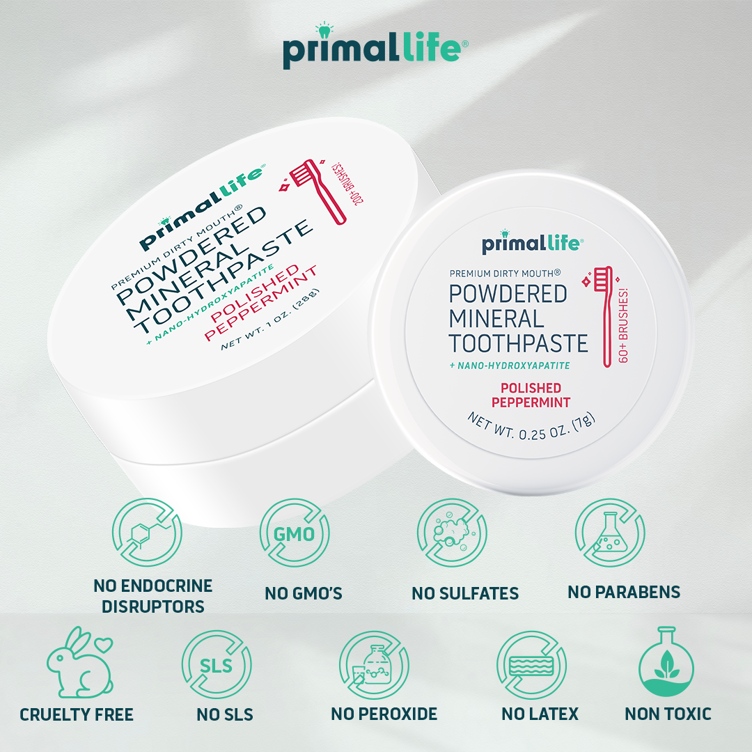 Toothpowder / Powdered Mineral Toothpaste by Primal Life Organic II LLC