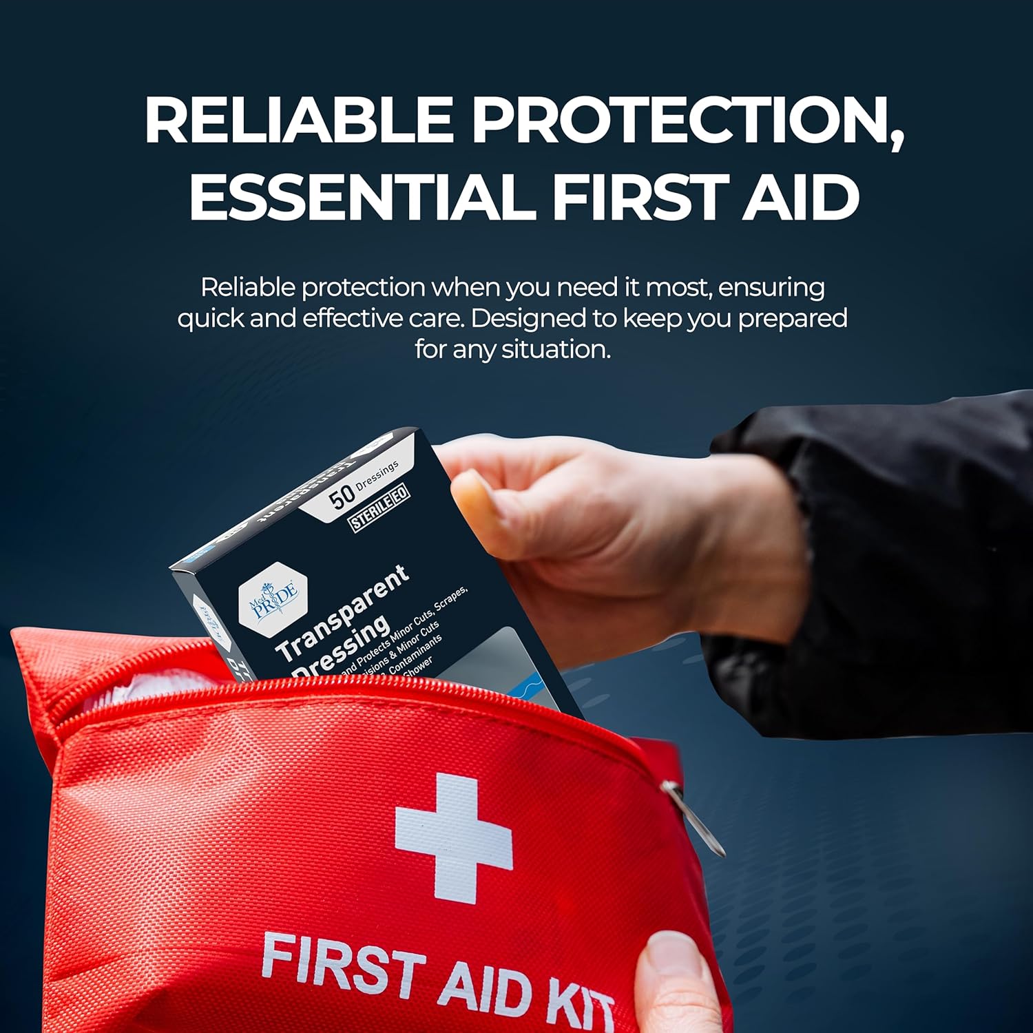 MedPride Transparent Film, 4’’x5’’ Wound Dressing, 50/Pack, Case of 4 (200 Count)