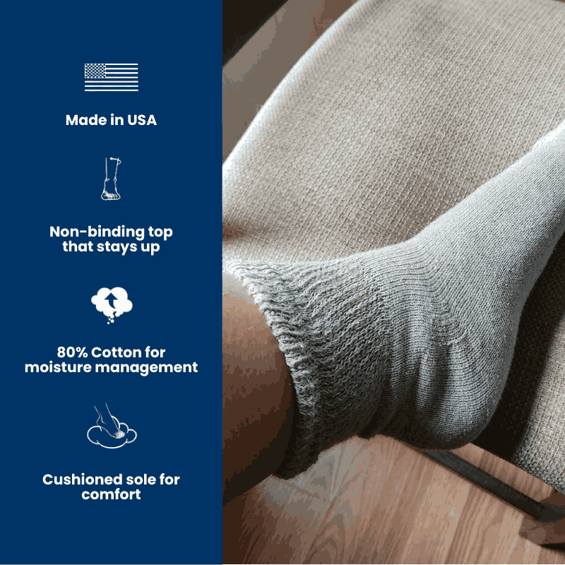 Men's Cotton Diabetic Ankle Socks (6 Pair) by DIABETIC SOCK CLUB